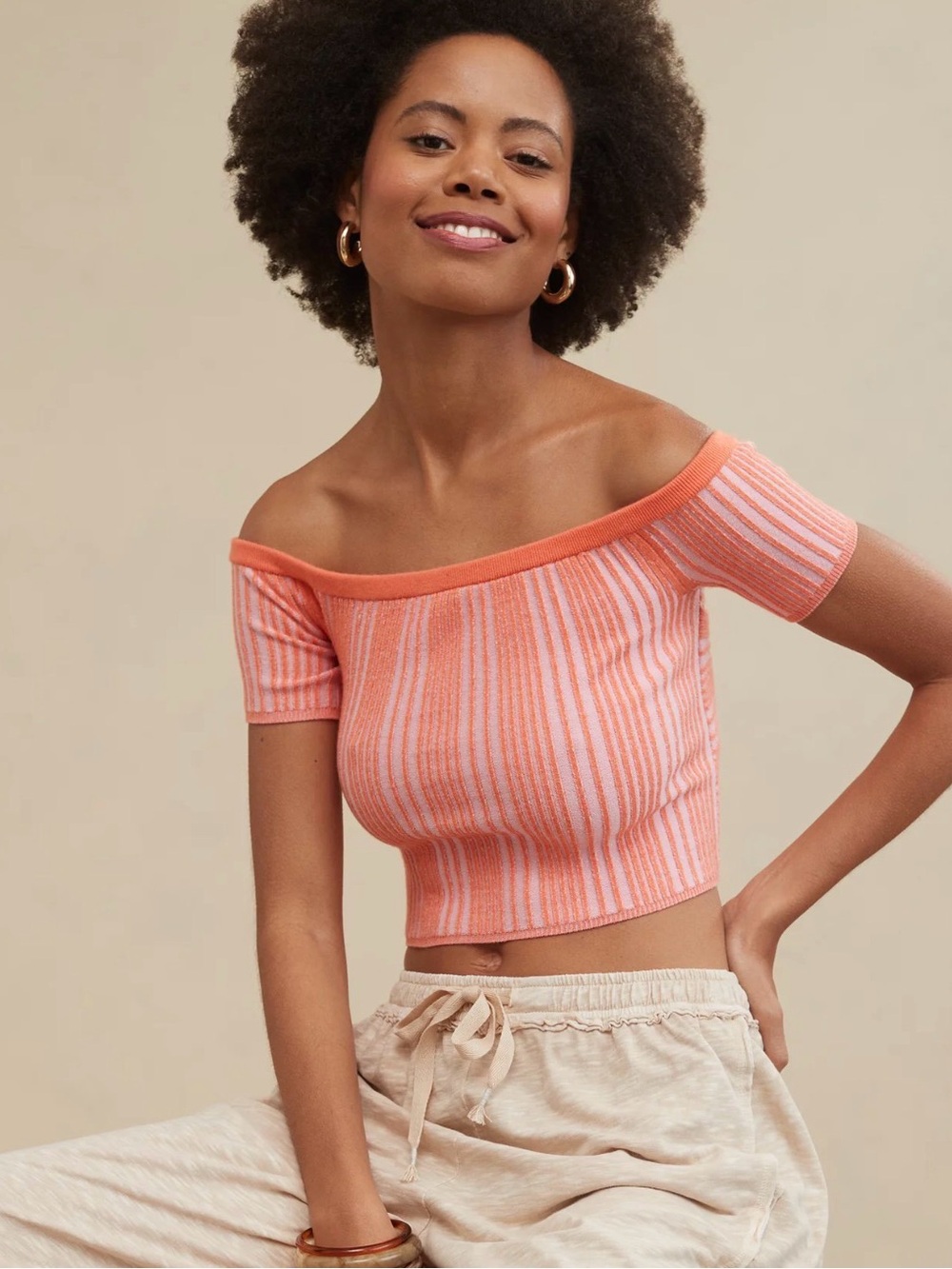 aerie reversible orange crop sweater